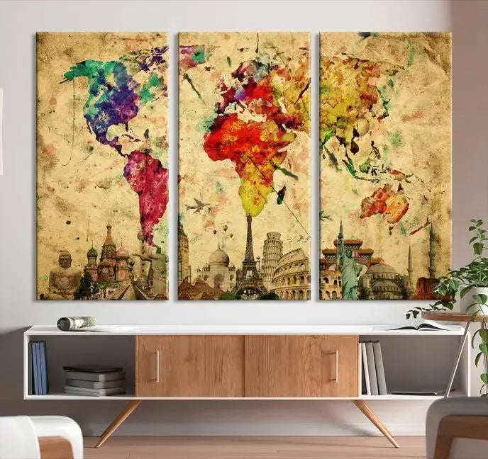 Wall Art World Map Canvas Print World Map Wall Art Canvas Print World Map Wall Art Poster Print 