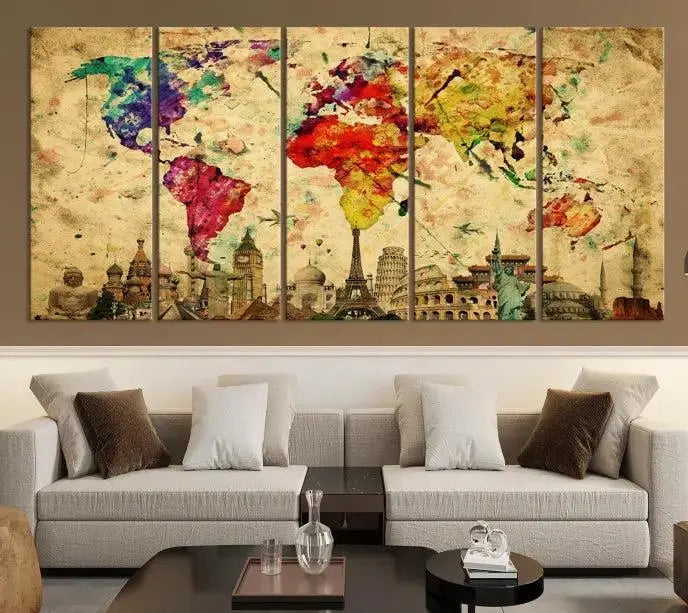 Wall Art World Map Canvas Print World Map Wall Art Canvas Print World Map Wall Art Poster Print 