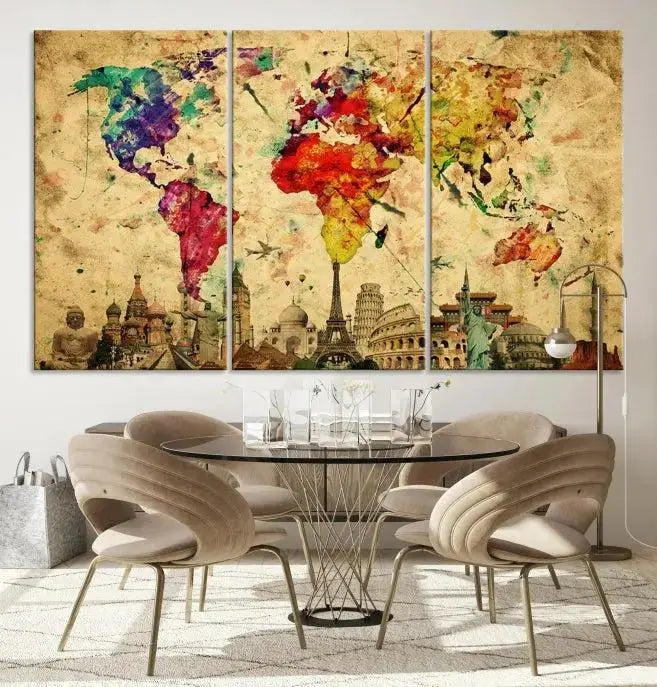 Wall Art World Map Canvas Print World Map Wall Art Canvas Print World Map Wall Art Poster Print 