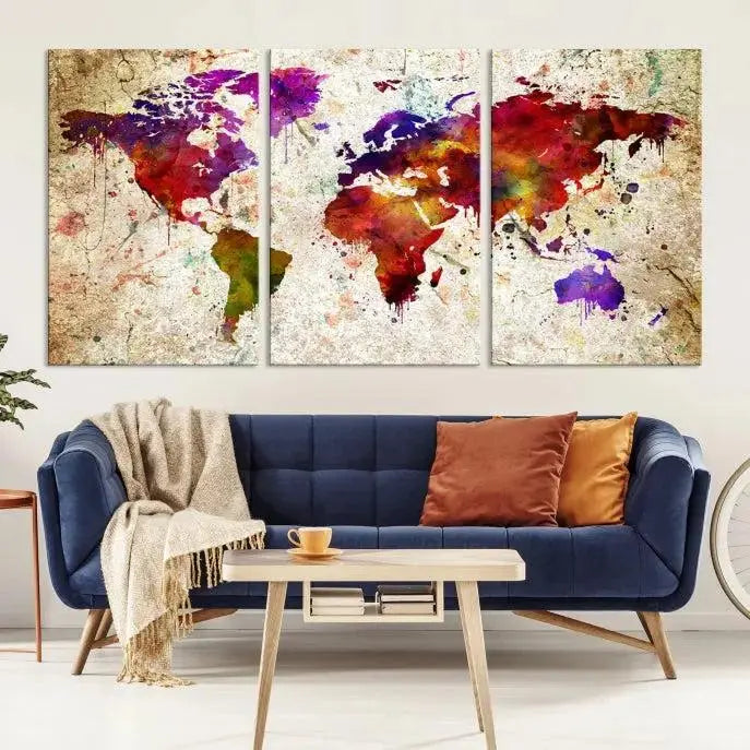 Wall Art World Map Canvas Print World Map Wall Art Canvas Print World Map Wall Art Poster Print 