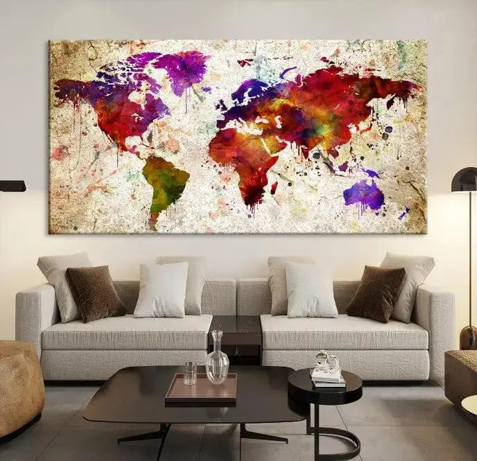 Wall Art World Map Canvas Print World Map Wall Art Canvas Print World Map Wall Art Poster Print 