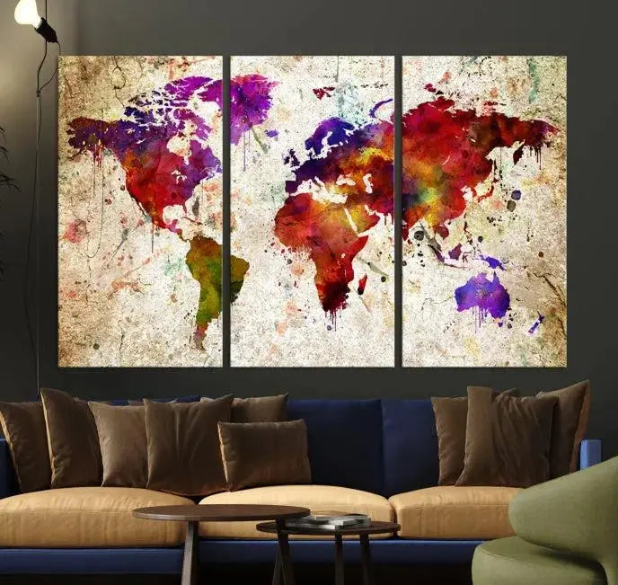 Wall Art World Map Canvas Print World Map Wall Art Canvas Print World Map Wall Art Poster Print 