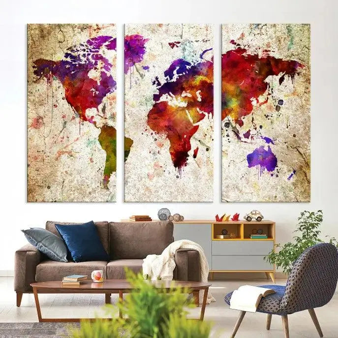 Wall Art World Map Canvas Print World Map Wall Art Canvas Print World Map Wall Art Poster Print 