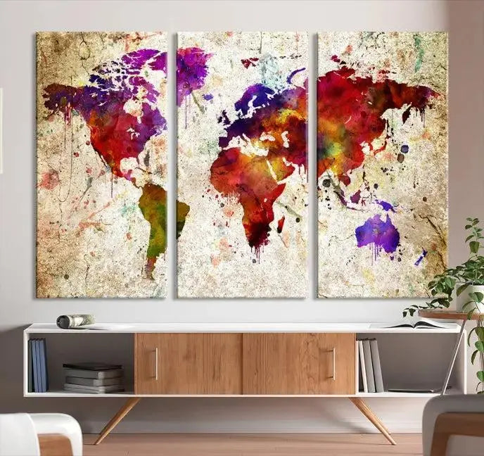 Wall Art World Map Canvas Print World Map Wall Art Canvas Print World Map Wall Art Poster Print 