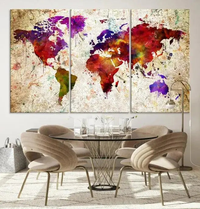 Wall Art World Map Canvas Print World Map Wall Art Canvas Print World Map Wall Art Poster Print 