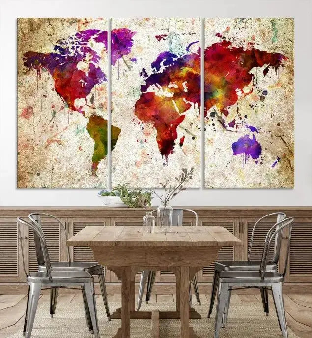 Wall Art World Map Canvas Print World Map Wall Art Canvas Print World Map Wall Art Poster Print 