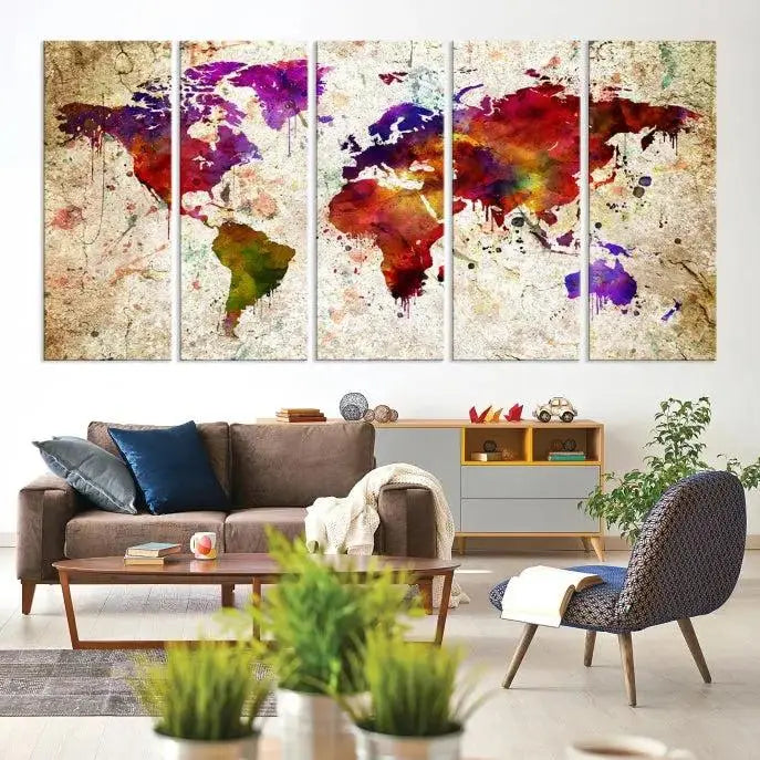 Wall Art World Map Canvas Print World Map Wall Art Canvas Print World Map Wall Art Poster Print 