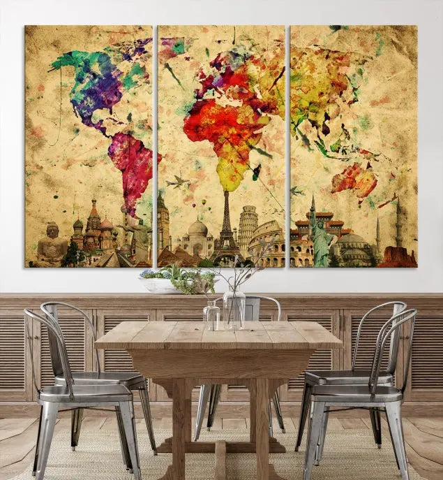 Wall Art World Map Canvas Print World Map Wall Art Canvas Print World Map Wall Art Poster Print 