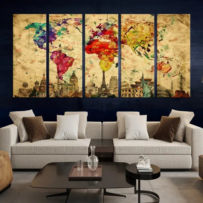 Wall Art World Map Canvas Print World Map Wall Art Canvas Print World Map Wall Art Poster Print 