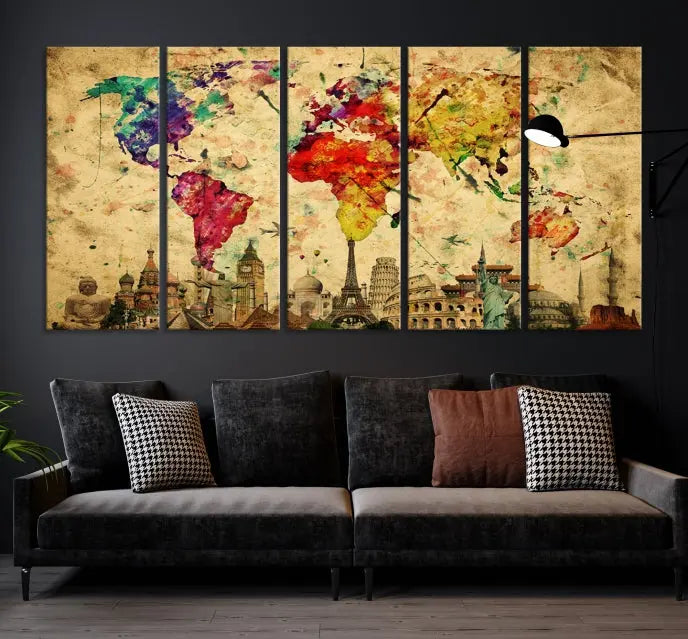 Wall Art World Map Canvas Print World Map Wall Art Canvas Print World Map Wall Art Poster Print 