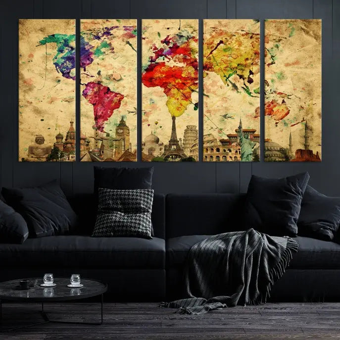 Wall Art World Map Canvas Print World Map Wall Art Canvas Print World Map Wall Art Poster Print 