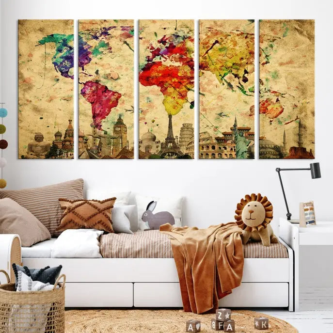 Wall Art World Map Canvas Print World Map Wall Art Canvas Print World Map Wall Art Poster Print 