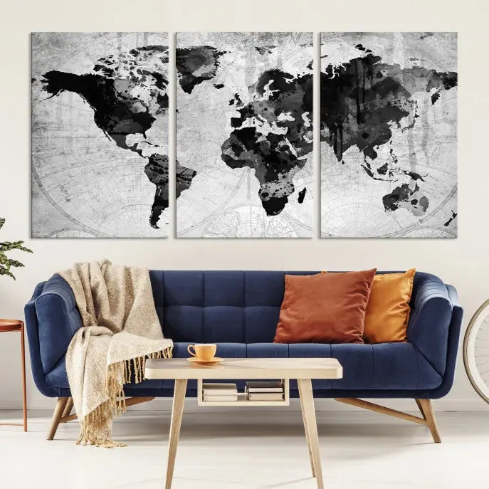 Wall Art World Map Canvas Print World Map Wall Art Canvas Print World Map Wall Art Poster Print 