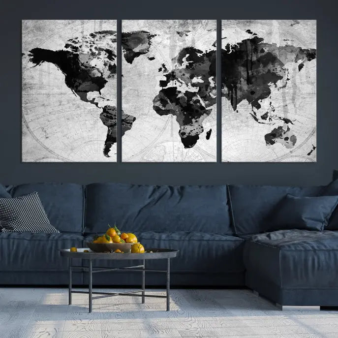 Wall Art World Map Canvas Print World Map Wall Art Canvas Print World Map Wall Art Poster Print 