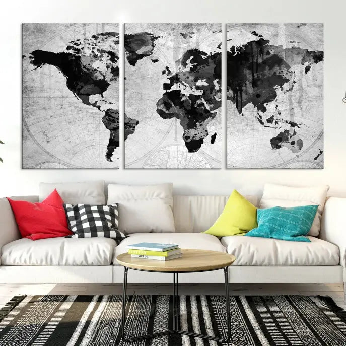 Wall Art World Map Canvas Print World Map Wall Art Canvas Print World Map Wall Art Poster Print 