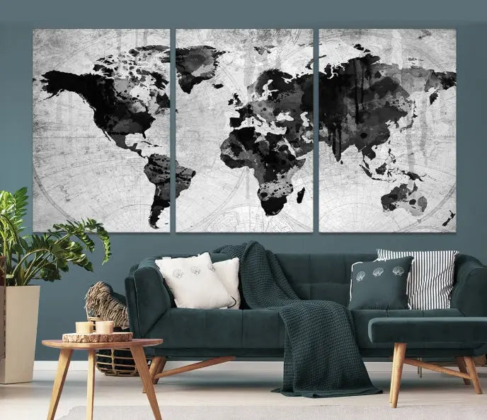 Wall Art World Map Canvas Print World Map Wall Art Canvas Print World Map Wall Art Poster Print 