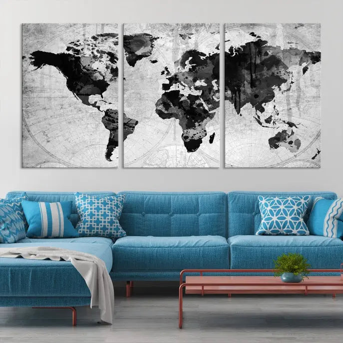 Wall Art World Map Canvas Print World Map Wall Art Canvas Print World Map Wall Art Poster Print 