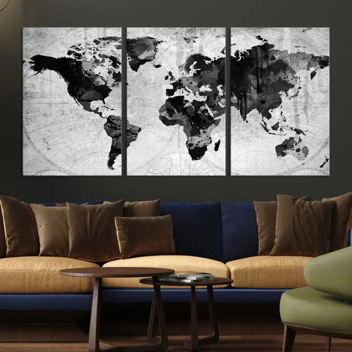 Wall Art World Map Canvas Print World Map Wall Art Canvas Print World Map Wall Art Poster Print 