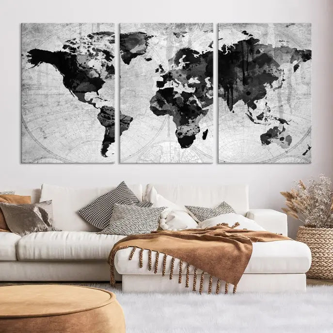 Wall Art World Map Canvas Print World Map Wall Art Canvas Print World Map Wall Art Poster Print 