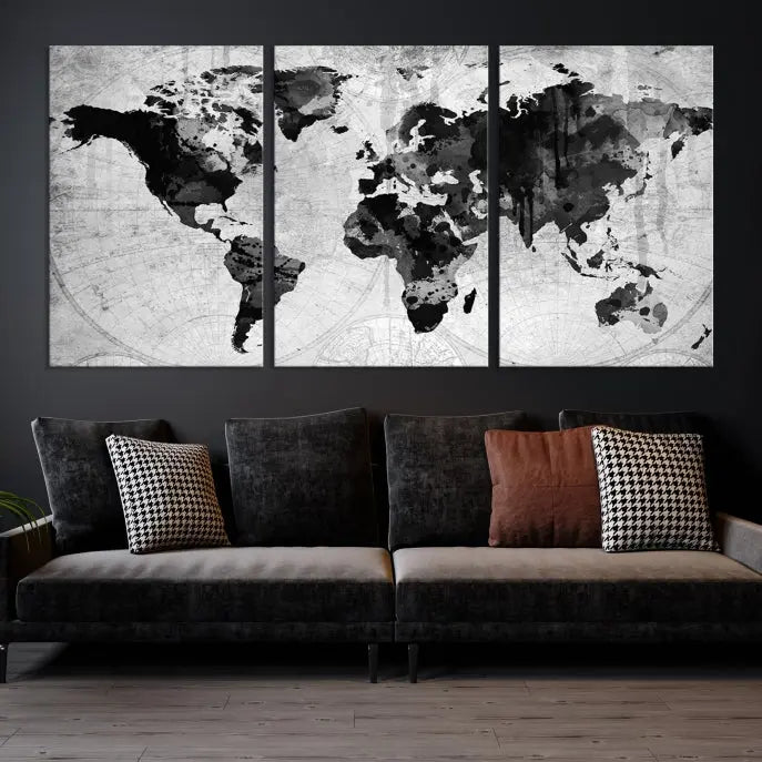 Wall Art World Map Canvas Print World Map Wall Art Canvas Print World Map Wall Art Poster Print 