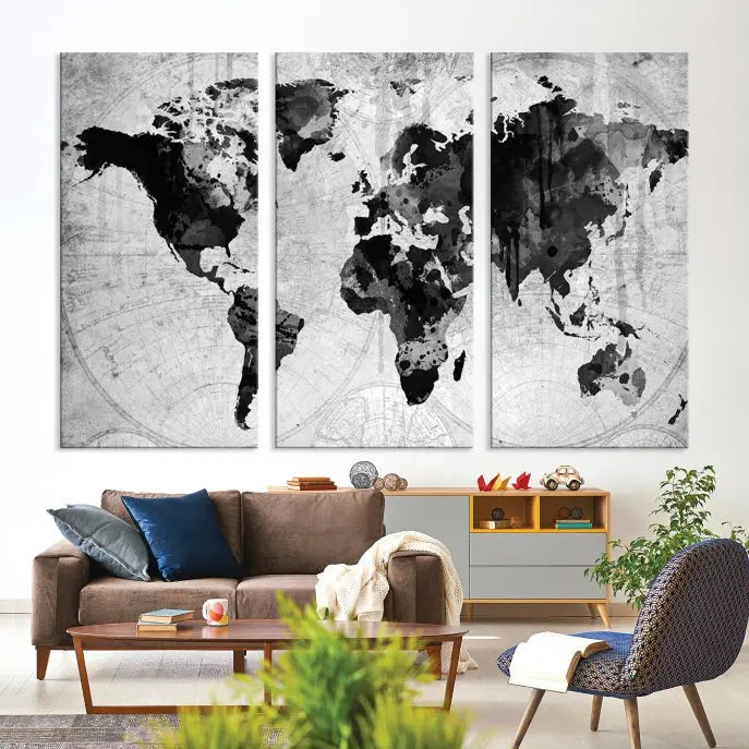 Wall Art World Map Canvas Print World Map Wall Art Canvas Print World Map Wall Art Poster Print 