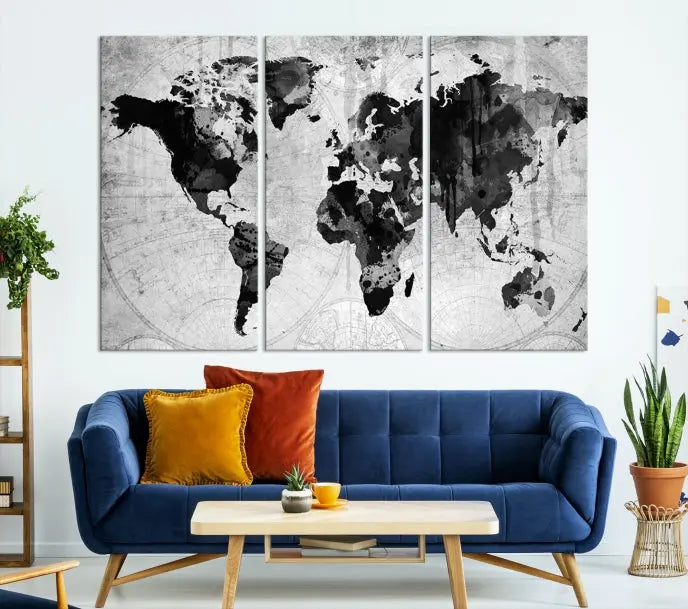 Wall Art World Map Canvas Print World Map Wall Art Canvas Print World Map Wall Art Poster Print 