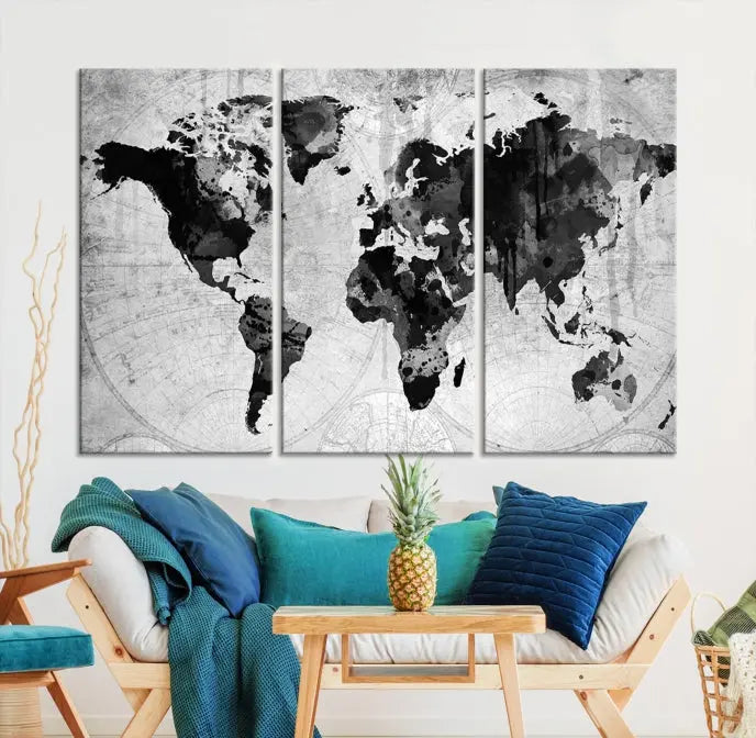 Wall Art World Map Canvas Print World Map Wall Art Canvas Print World Map Wall Art Poster Print 