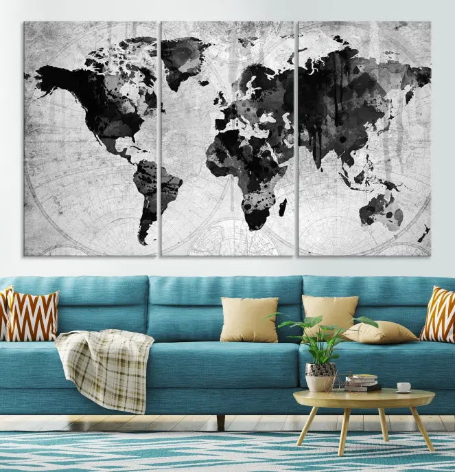 Wall Art World Map Canvas Print World Map Wall Art Canvas Print World Map Wall Art Poster Print 