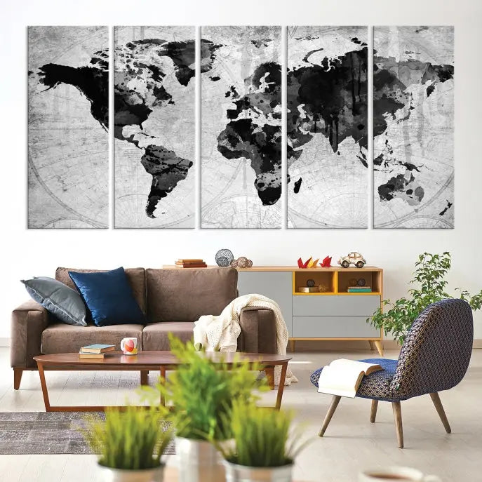 Wall Art World Map Canvas Print World Map Wall Art Canvas Print World Map Wall Art Poster Print 