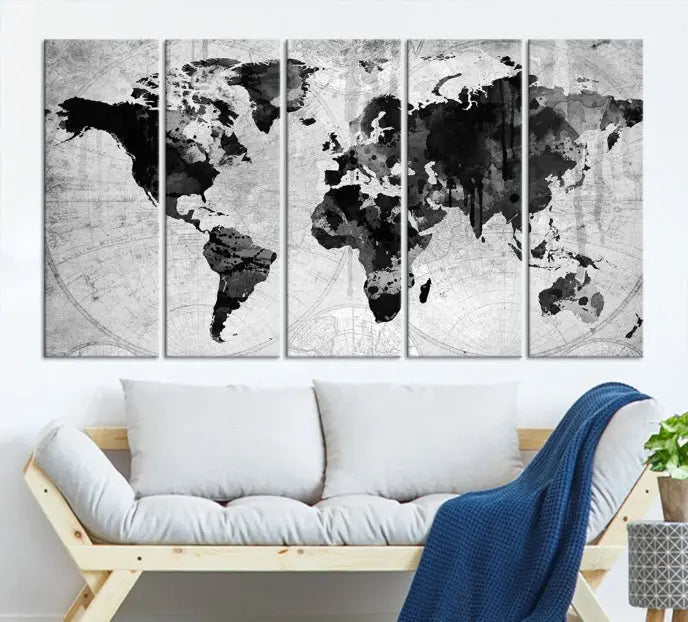 Wall Art World Map Canvas Print World Map Wall Art Canvas Print World Map Wall Art Poster Print 