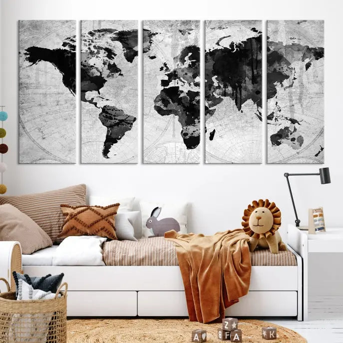 Wall Art World Map Canvas Print World Map Wall Art Canvas Print World Map Wall Art Poster Print 