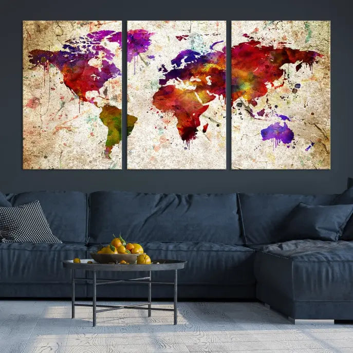 Wall Art World Map Canvas Print World Map Wall Art Canvas Print World Map Wall Art Poster Print 