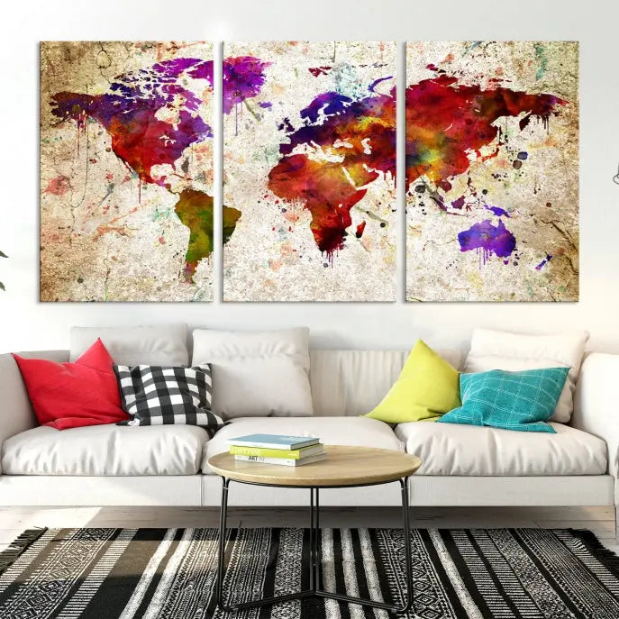 Wall Art World Map Canvas Print World Map Wall Art Canvas Print World Map Wall Art Poster Print 