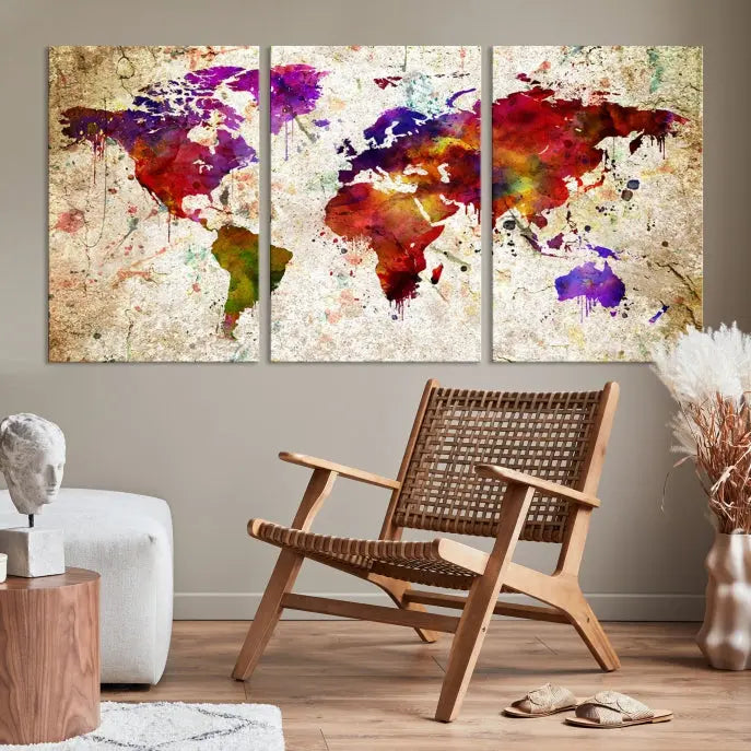 Wall Art World Map Canvas Print World Map Wall Art Canvas Print World Map Wall Art Poster Print 