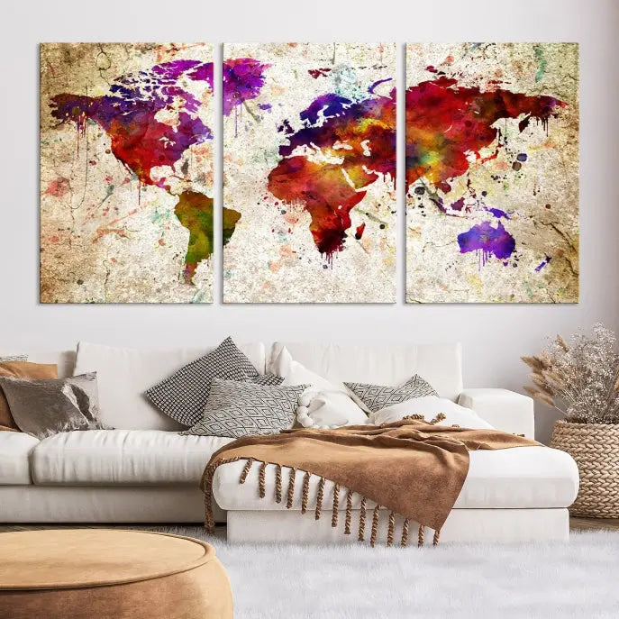 Wall Art World Map Canvas Print World Map Wall Art Canvas Print World Map Wall Art Poster Print 