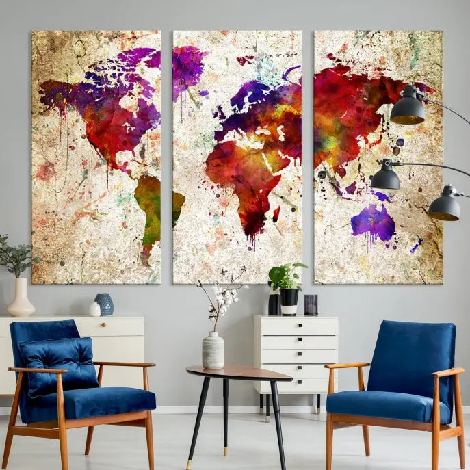 Wall Art World Map Canvas Print World Map Wall Art Canvas Print World Map Wall Art Poster Print 