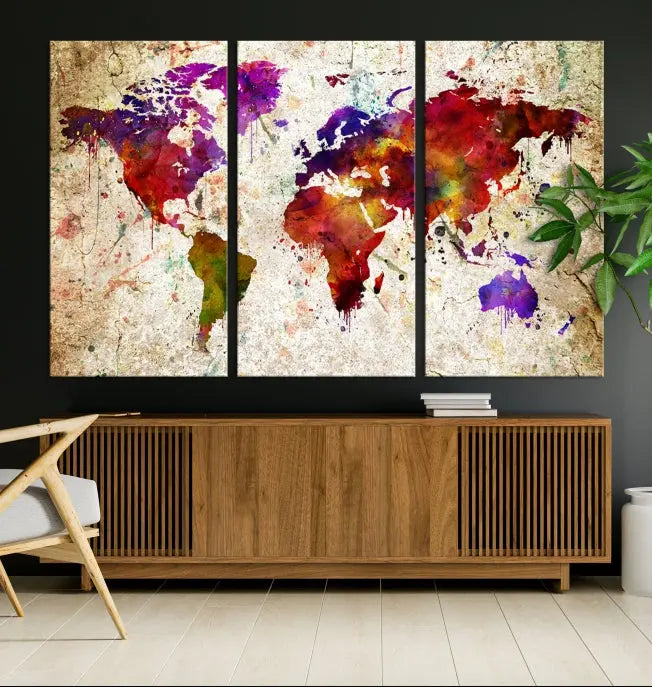 Wall Art World Map Canvas Print World Map Wall Art Canvas Print World Map Wall Art Poster Print 