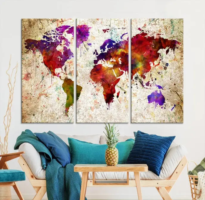 Wall Art World Map Canvas Print World Map Wall Art Canvas Print World Map Wall Art Poster Print 