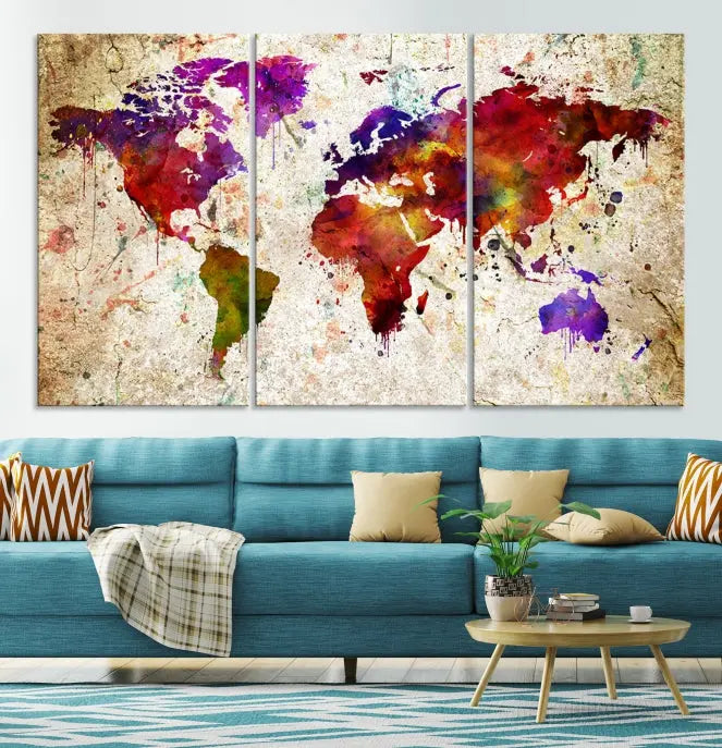 Wall Art World Map Canvas Print World Map Wall Art Canvas Print World Map Wall Art Poster Print 