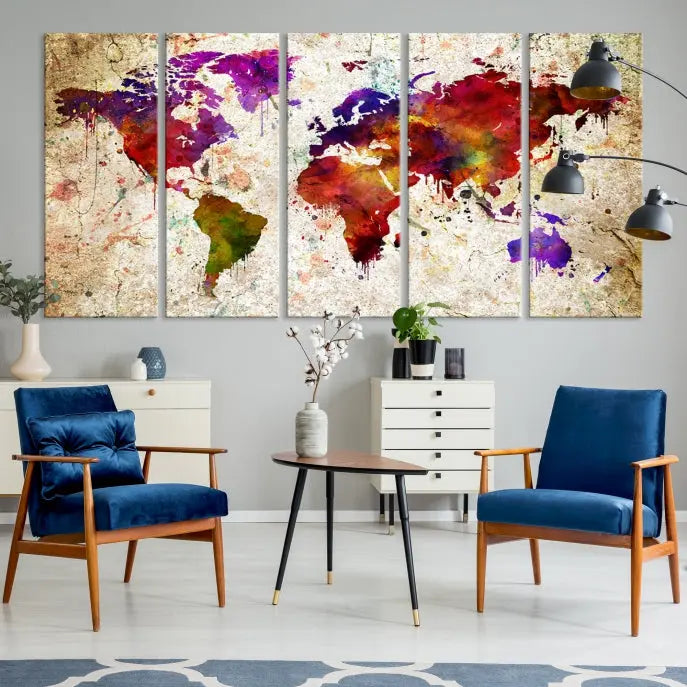 Wall Art World Map Canvas Print World Map Wall Art Canvas Print World Map Wall Art Poster Print 