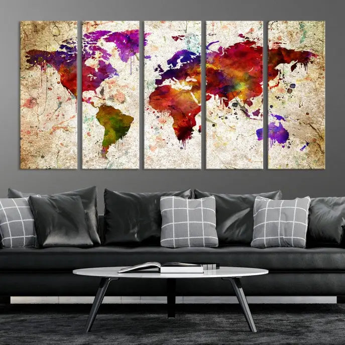 Wall Art World Map Canvas Print World Map Wall Art Canvas Print World Map Wall Art Poster Print 