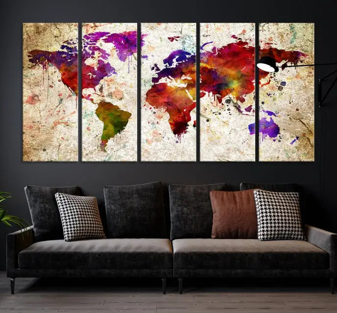 Wall Art World Map Canvas Print World Map Wall Art Canvas Print World Map Wall Art Poster Print 