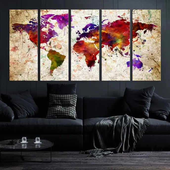 Wall Art World Map Canvas Print World Map Wall Art Canvas Print World Map Wall Art Poster Print 