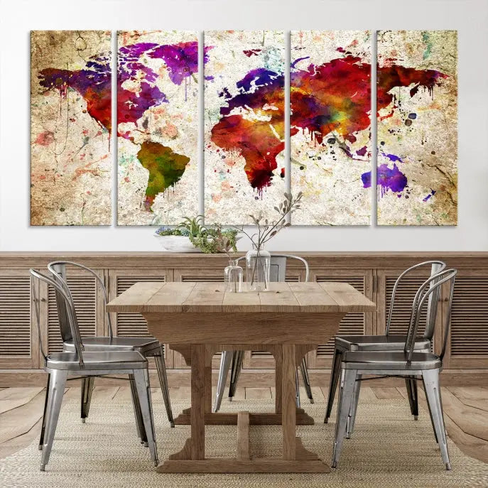 Wall Art World Map Canvas Print World Map Wall Art Canvas Print World Map Wall Art Poster Print 