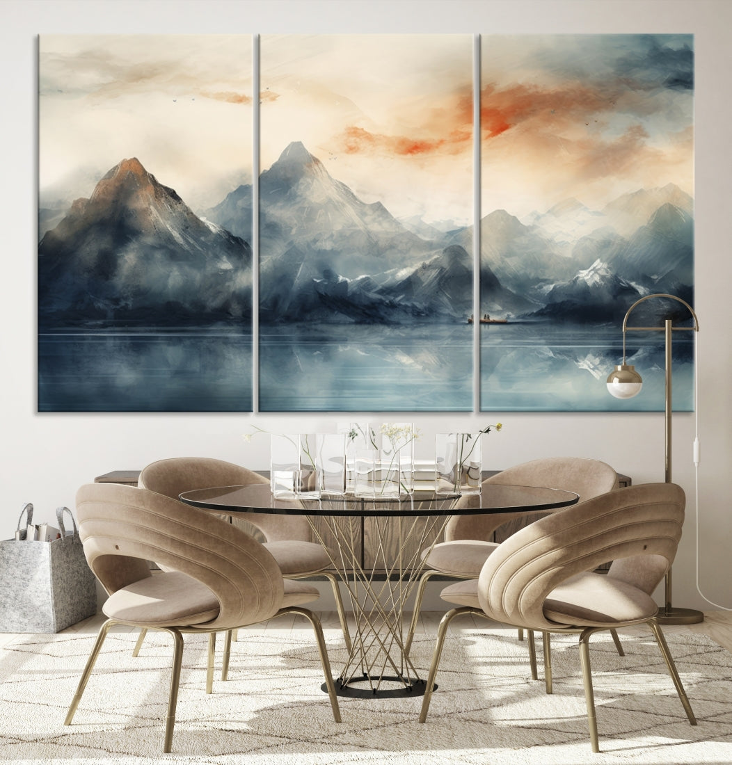 Edit-Images-Watercolor Abstract Misty Mountain Wall Art Canvas Print