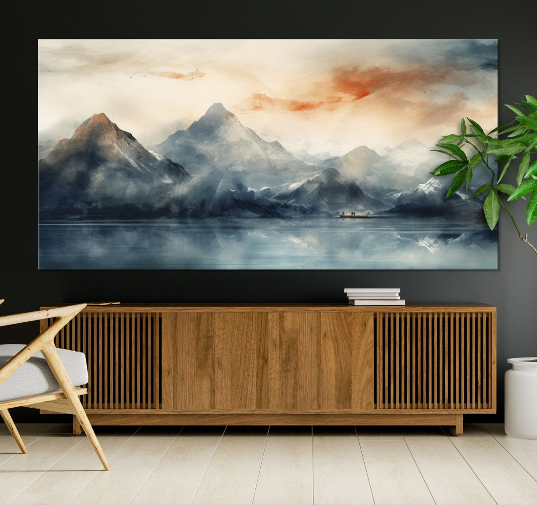 Edit-Images-Watercolor Abstract Misty Mountain Wall Art Canvas Print