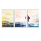 60356-MGV-CV-36X24-Watercolor Jesus Walking on Water Canvas Print, Christian Wall Art, Jesus Christ Walking