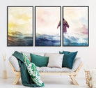 60356-MGV-CV-36X24-Watercolor Jesus Walking on Water Canvas Print, Christian Wall Art, Jesus Christ Walking