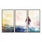 60356-MGV-FC-48X32-3P_Walnut-Watercolor Jesus Walking on Water Canvas Print, Christian Wall Art, Jesus Christ Walking