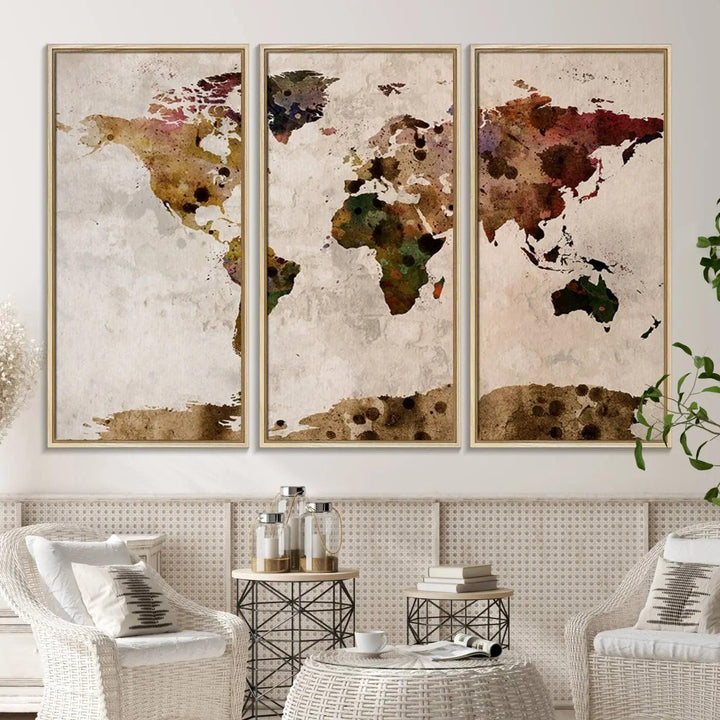 18684-MGV-CV-36X24-Watercolor World Map Canvas Print